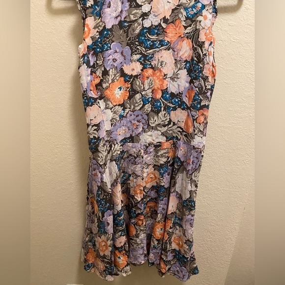 Rebecca Taylor Penelope V-Neck Silk Floral Multicolor Dress - Picture 9 of 11